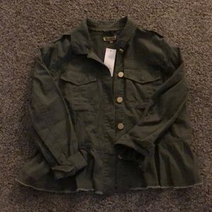 NWT army green military style jacket medium